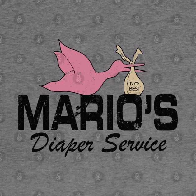 Marios Diaper Service logo T-shirt by Cabin_13